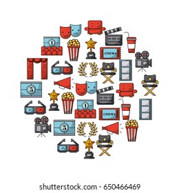 icons set movies and cinema
