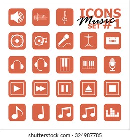 Icons set. Music