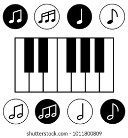 Icons set music note