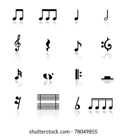 Icons set music note