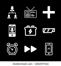 up icons set with networking, alarm clock and smartphone vector set