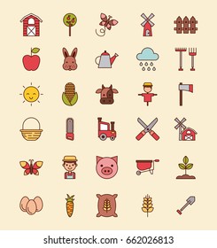 icons set object animal