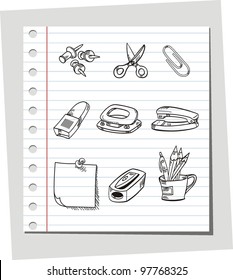 Icons set Office equipment