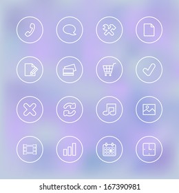 Icons set for online mobile shopping application UI, transparent clear isolated vector illustration