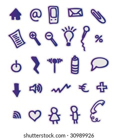 icons set for online web applications in vector