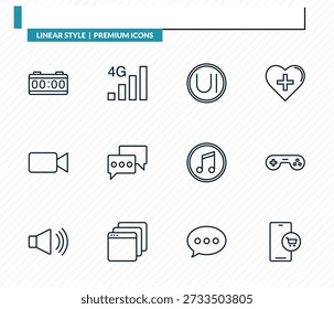  Conjunto de iconos - , Vector de contorno