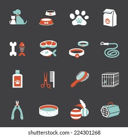 Icons set : Pet, Cat & Dog Object