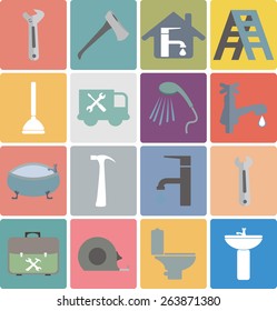 Icons set Plumbing