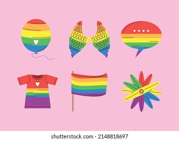 icons set of pride lgbtq designs