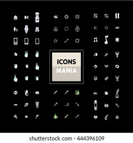 Icons set of ready-made on various topics: interface, computers, gestures, animals, science. The collection of high quality icons for working with Web graphics.
