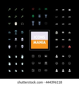 Icons set of ready-made on various topics: transport, gestures, tool, food, people. The collection of high quality icons for working with Web graphics.
