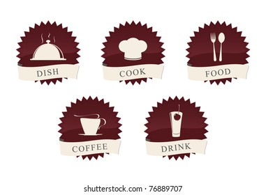 Icons set for restaurant, cafe and bar