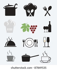 Icons set for restaurant, cafe and bar