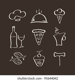 Icons set for restaurant, cafe and bar