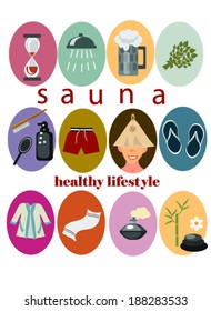 icons set for sauna