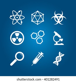 Icons set science and research