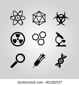 Icons set science and research