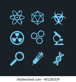 Icons set science and research