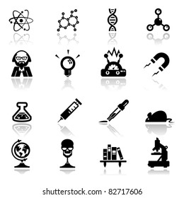 Icons set science and research