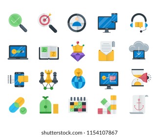Icons Set of Search Engine Optimization 
flat icons