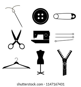 Icons set Sewing, Fashion and Tailoring