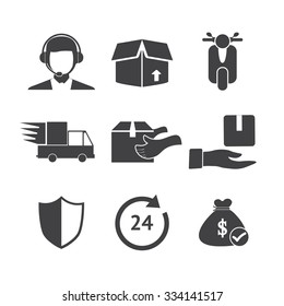 Icons set shipping and delivery