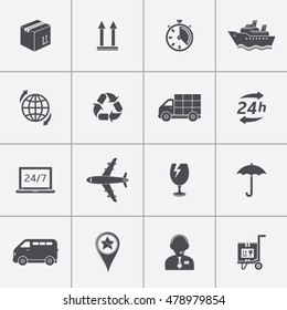 Icons set shipping and delivery