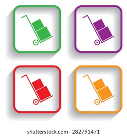 Icons set shipping and delivery with shadow