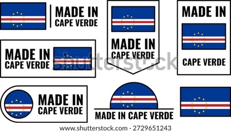 Icons set showing Cape Verde product emblems designed in Cape Verde for various uses and branding