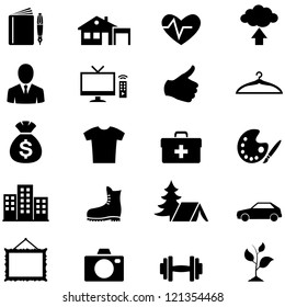 Icons set simple black vector