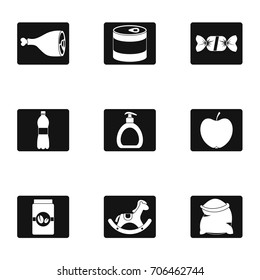 icons set. Simple illustration of 9 vector icons for web design