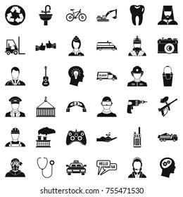 Icons set. Simple style of 36 various vector icons for web isolated on white background