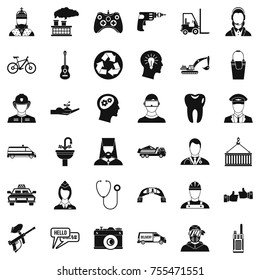 Icons set. Simple style of 36 vector icons for web isolated on white background