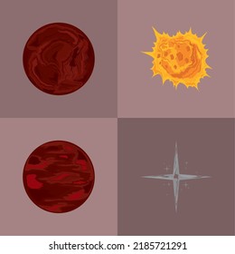 icons set space galaxy universe