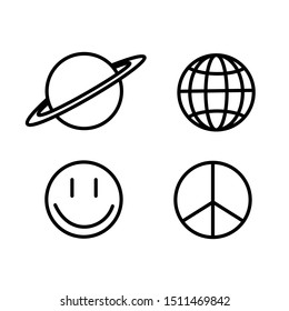 Icons set space. Vector illustration 