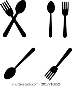 Icons Set von Löffeln und Gabeln für Ihr Unternehmen.