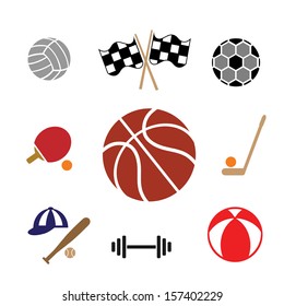 Icons set sports and games