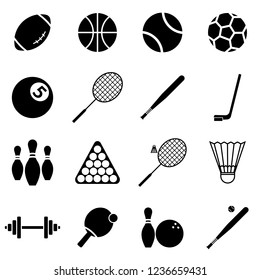 Icons set sports and games vector