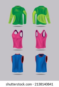 icons set sportswear flat style