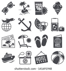 Icons set: Summer vacations