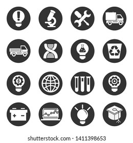 Icons set of technology, science, industry.