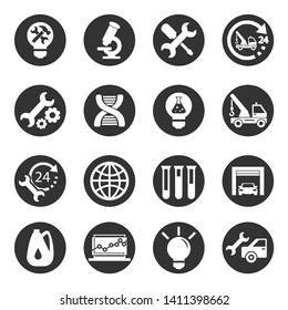 Icons set of technology, science, industry.
