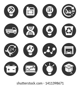 Icons set of technology, science, industry.