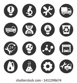 Icons set of technology, science, industry.