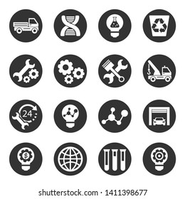 Icons set of technology, science, industry.
