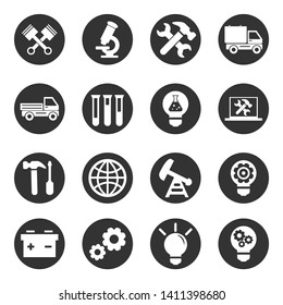 Icons set of technology, science, industry.