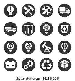 Icons set of technology, science, industry.