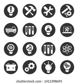 Icons set of technology, science, industry.