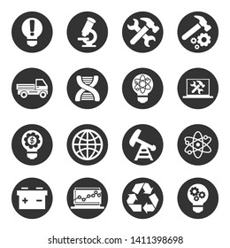 Icons set of technology, science, industry.