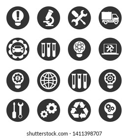 Icons set of technology, science, industry.